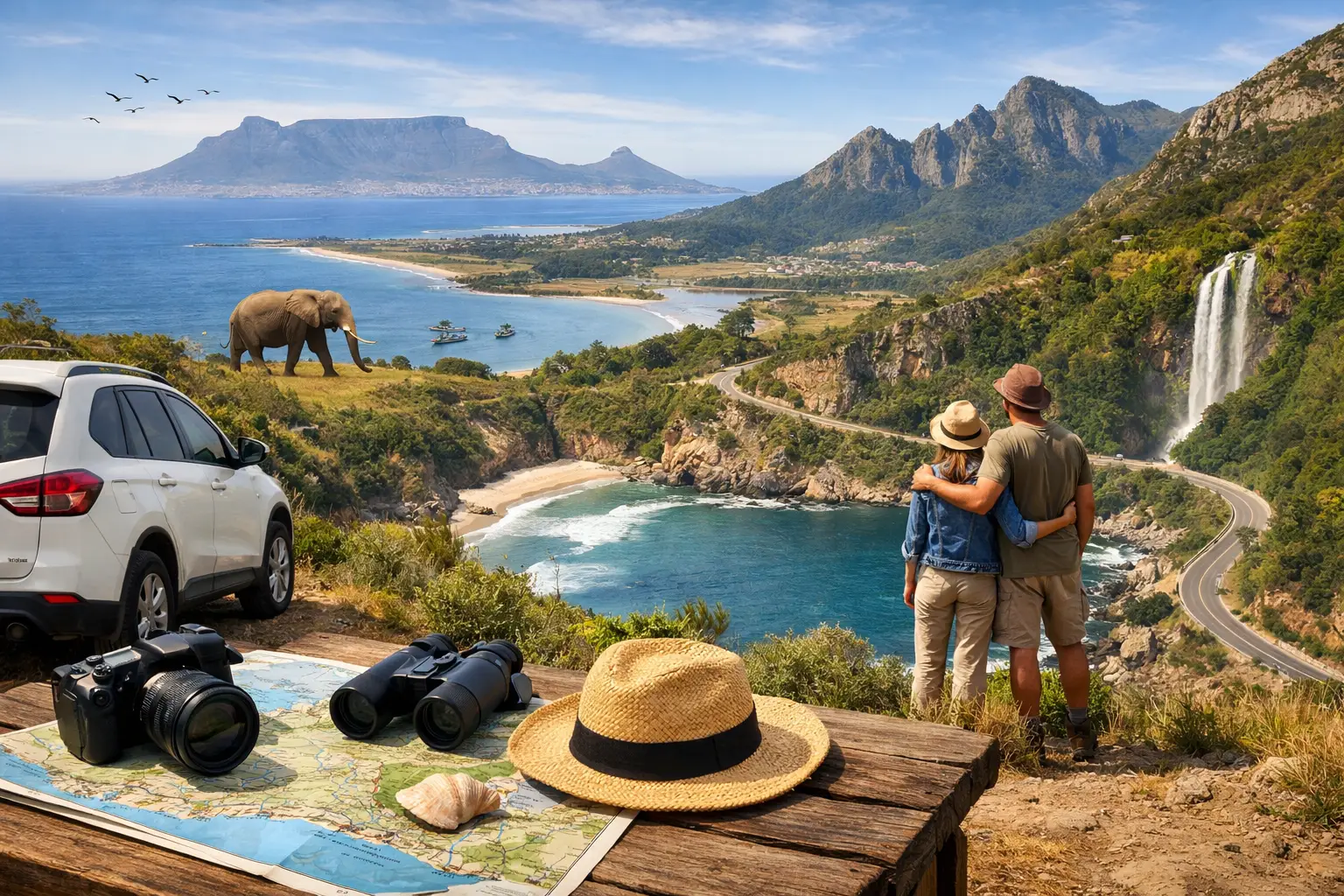 Scenic Garden Route coastline in South Africa